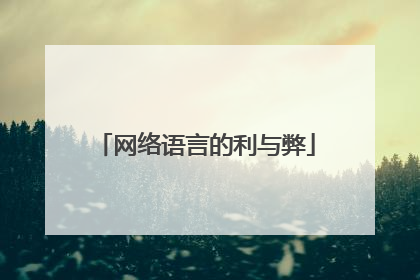 网络语言的利与弊