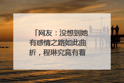 网友：没想到她有感情之路如此曲折，程琳究竟有着怎样的感情史？