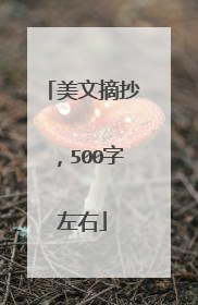 美文摘抄，500字左右