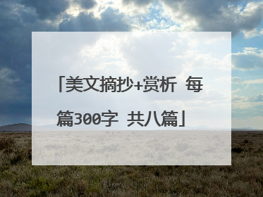 美文摘抄+赏析 每篇300字 共八篇