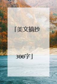 美文摘抄300字