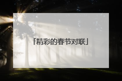 精彩的春节对联