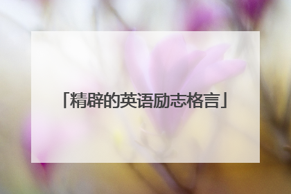 精辟的英语励志格言
