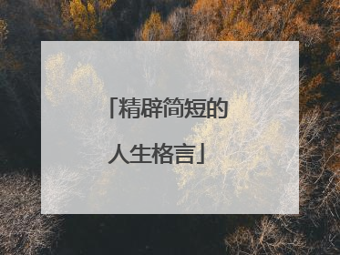 精辟简短的人生格言