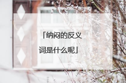 纳闷的反义词是什么呢