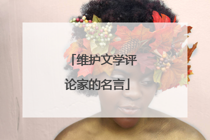 维护文学评论家的名言