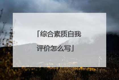 综合素质自我评价怎么写