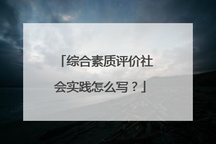 综合素质评价社会实践怎么写？