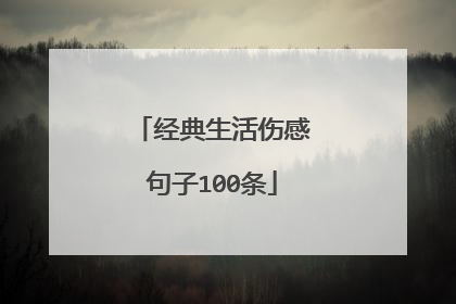 经典生活伤感句子100条