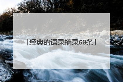 经典的语录摘录60条