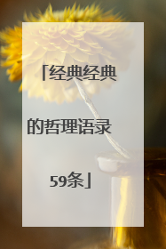 经典经典的哲理语录59条