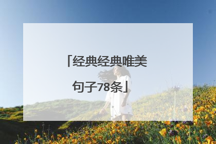 经典经典唯美句子78条