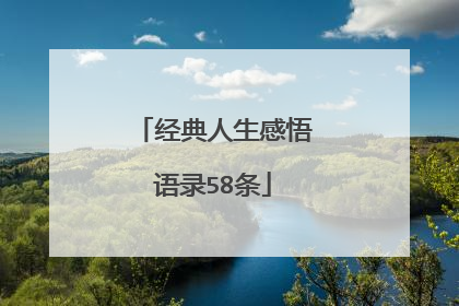 经典人生感悟语录58条