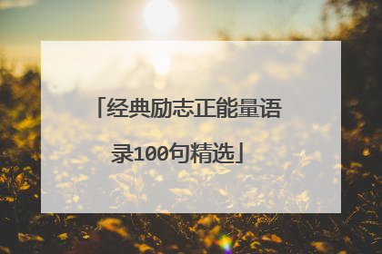 经典励志正能量语录100句精选