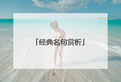 经典名句赏析