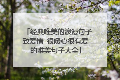 经典唯美的浪漫句子致爱情 很暖心很有爱的唯美句子大全