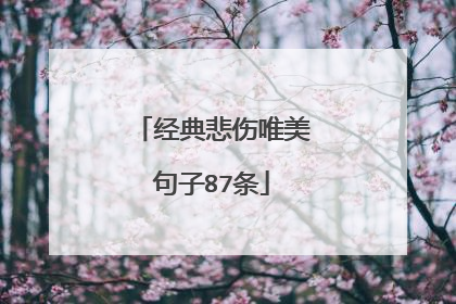 经典悲伤唯美句子87条