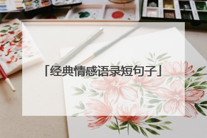 经典情感语录短句子