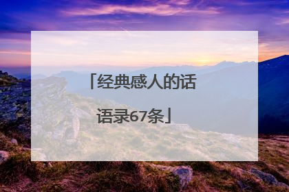 经典感人的话语录67条