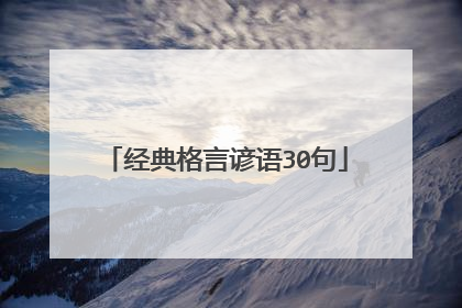 经典格言谚语30句