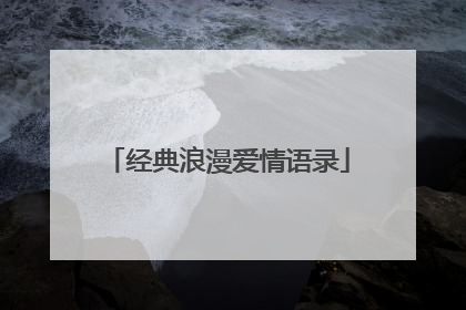 经典浪漫爱情语录