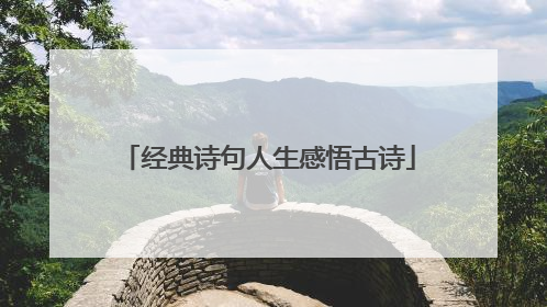 经典诗句人生感悟古诗