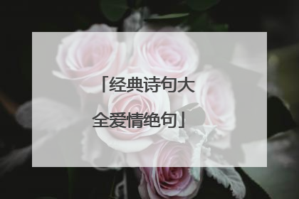 经典诗句大全爱情绝句