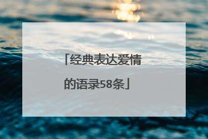 经典表达爱情的语录58条