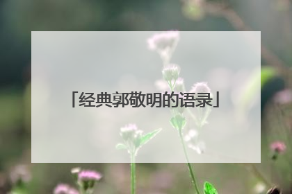 经典郭敬明的语录