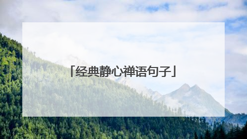 经典静心禅语句子