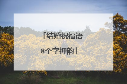 结婚祝福语8个字押韵