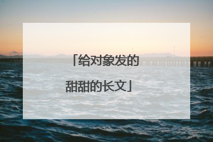 给对象发的甜甜的长文