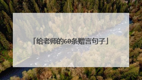 给老师的60条赠言句子