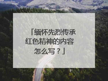 缅怀先烈传承红色精神的内容怎么写？