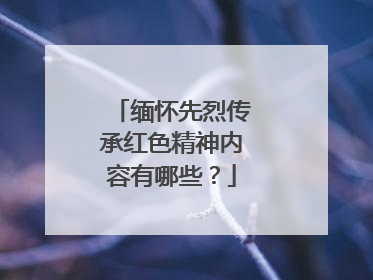 缅怀先烈传承红色精神内容有哪些？