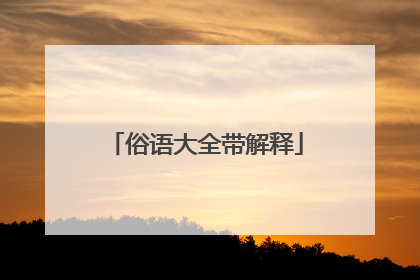 俗语大全带解释