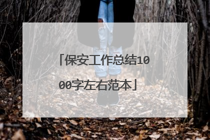 保安工作总结1000字左右范本