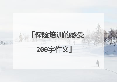 保险培训的感受200字作文