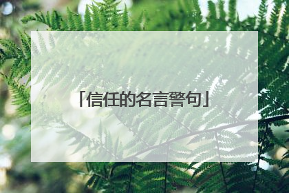 信任的名言警句