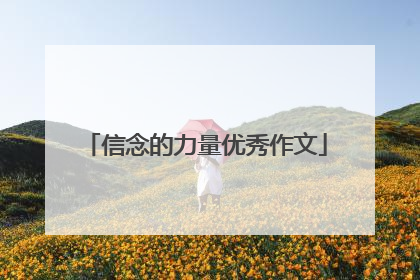 信念的力量优秀作文