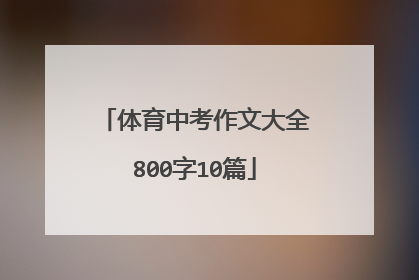 体育中考作文大全800字10篇