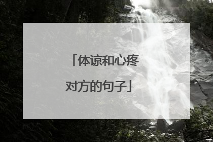 体谅和心疼对方的句子