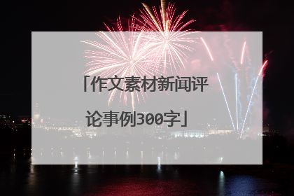 作文素材新闻评论事例300字