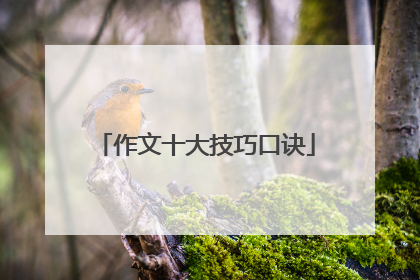 作文十大技巧口诀