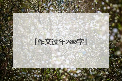 作文过年200字