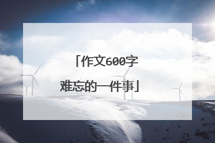 作文600字难忘的一件事