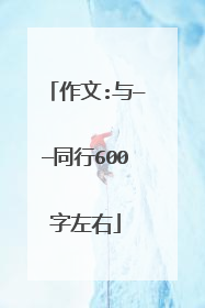 作文:与——同行600字左右