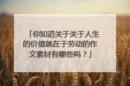 你知道关于关于人生的价值就在于劳动的作文素材有哪些吗？