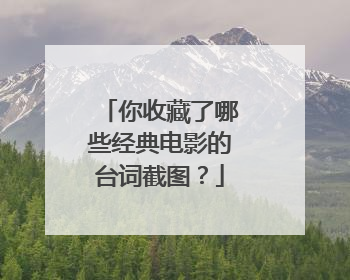 你收藏了哪些经典电影的台词截图？