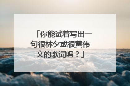 你能试着写出一句很林夕或很黄伟文的歌词吗？